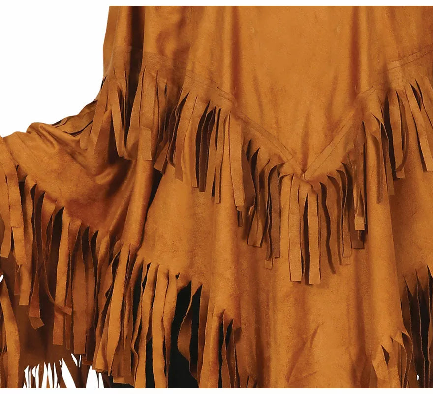 Translation missing: de.Disfraz de Poncho Marrón Indio para mujer