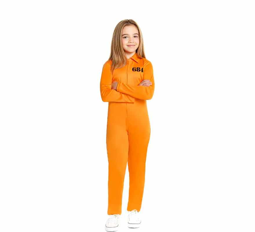 Translation missing: de.Disfraz de Presidiaria naranja para niña