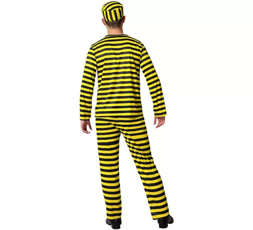 Translation missing: de.Disfraz de Preso amarillo a rayas para hombre