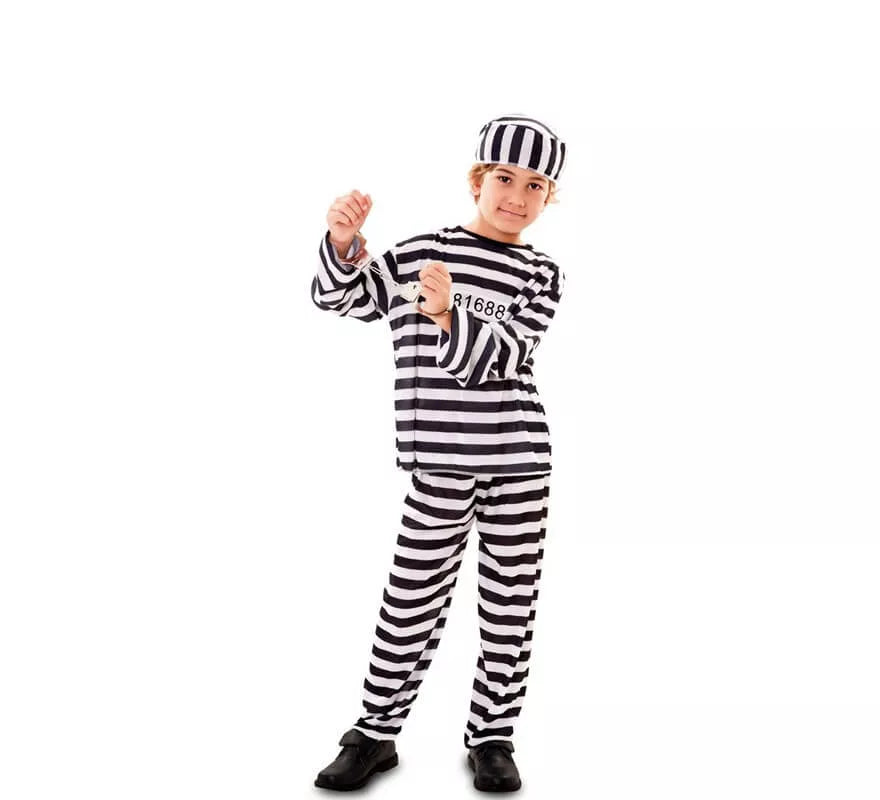 Translation missing: de.Disfraz de Preso Clásico para niño