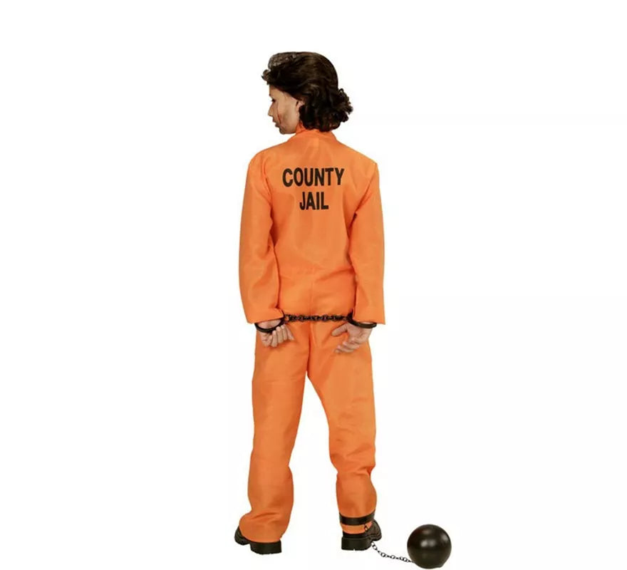 Translation missing: de.Disfraz de Preso con Identificación naranja para niño