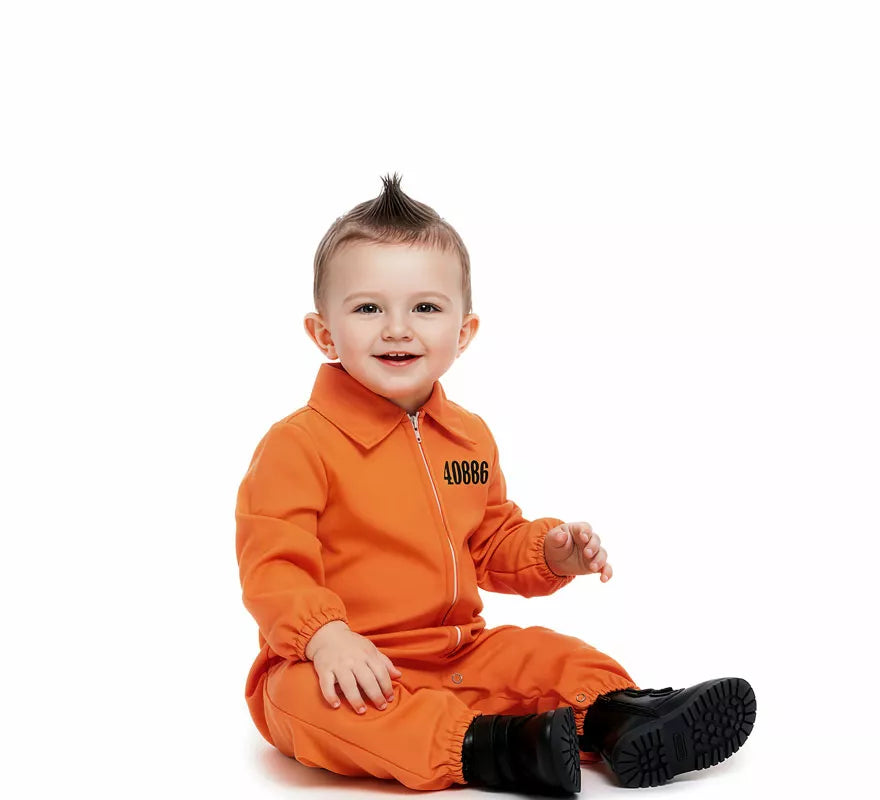 Disfraz de Preso naranja para bebé
