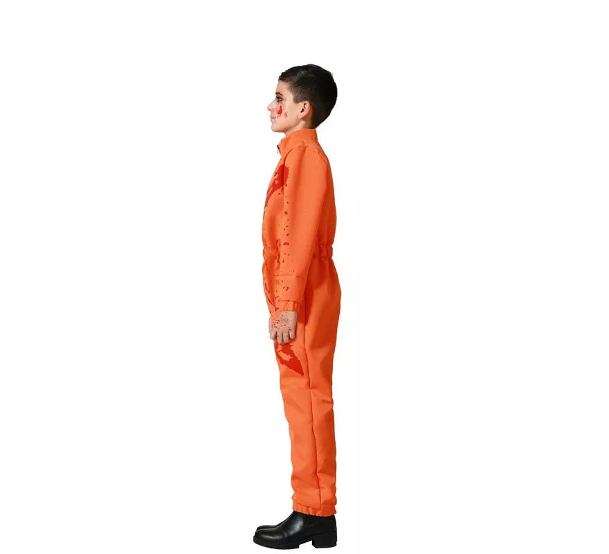 Translation missing: de.Disfraz de Preso Sangriento Naranja para niño