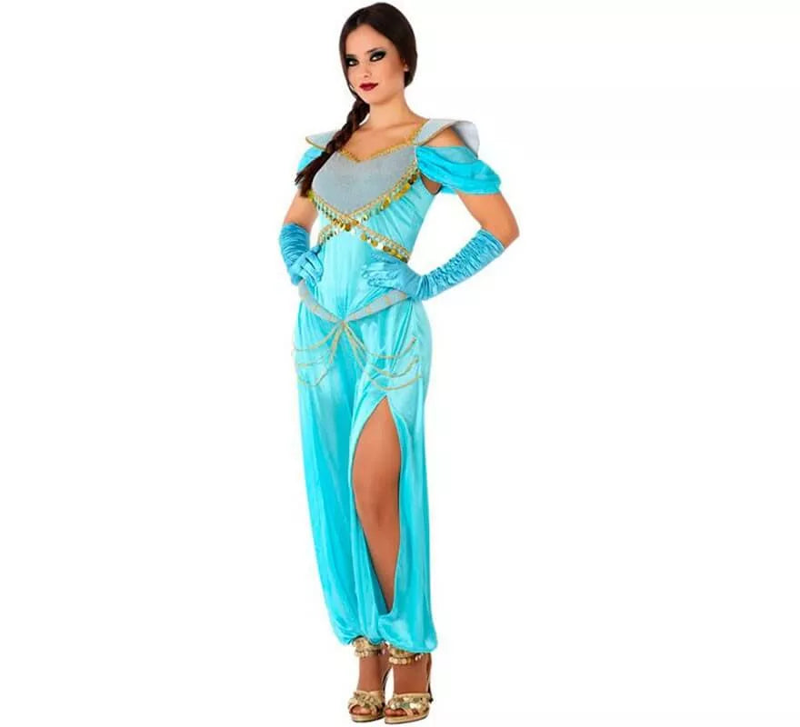 Translation missing: de.Disfraz de Princesa Árabe Azul para mujer