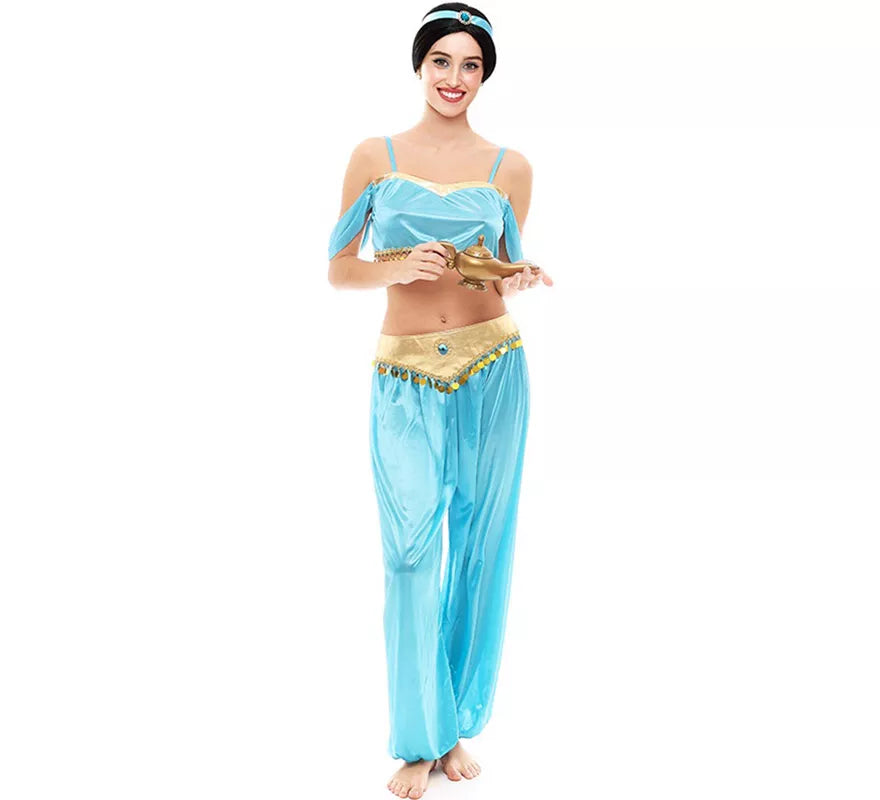 Translation missing: de.Disfraz de Princesa Árabe azul para mujer