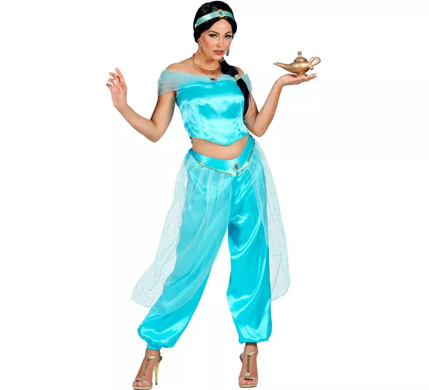 Translation missing: de.Disfraz de Princesa Árabe azul para mujer