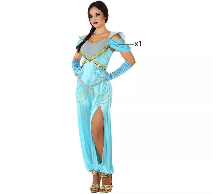 Translation missing: de.Disfraz de Princesa Árabe Azul para mujer
