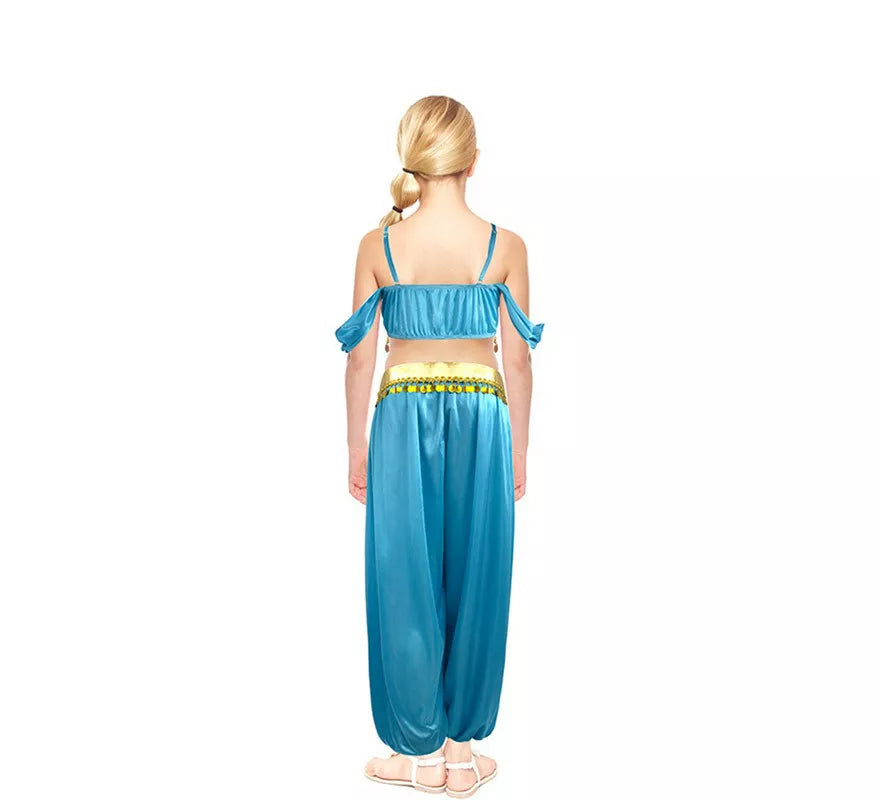 Translation missing: de.Disfraz de Princesa Árabe azul para niña