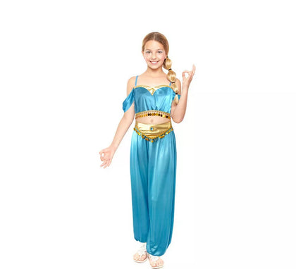 Disfraz de Princesa Árabe azul para niña