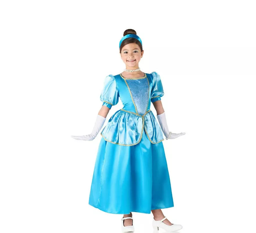 Translation missing: de.Disfraz de Princesa azul celeste de cuento para niña