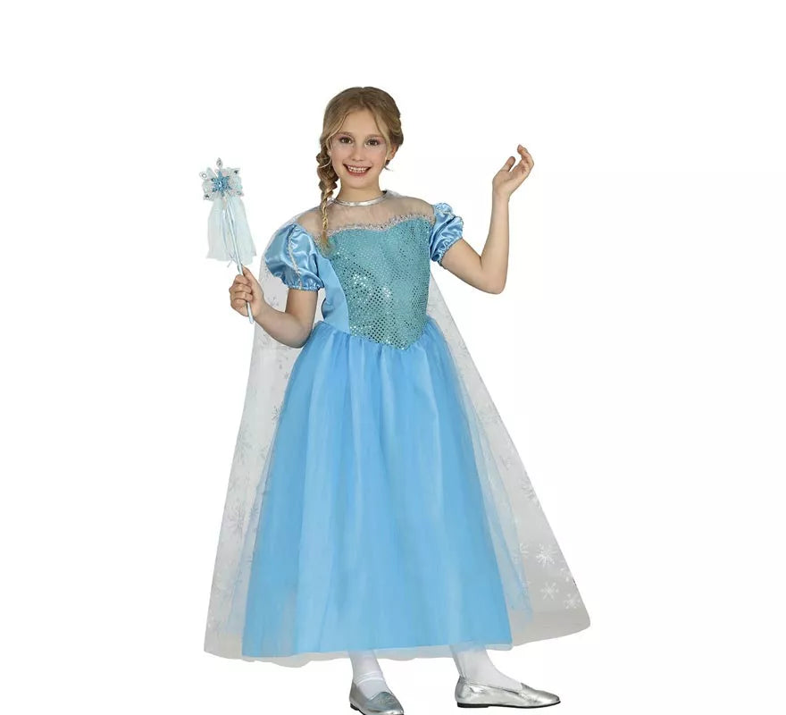 Translation missing: de.Disfraz de Princesa Azul de Hielo para niña