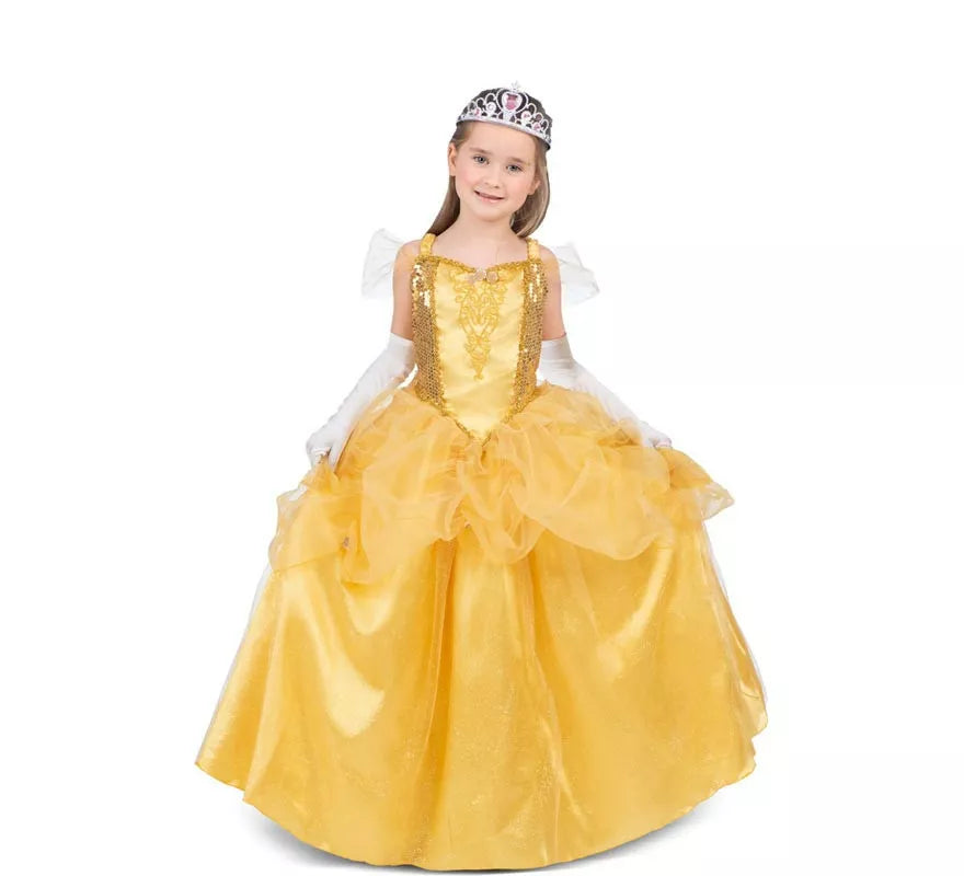 Translation missing: de.Disfraz de Princesa Bella amarilla para niña