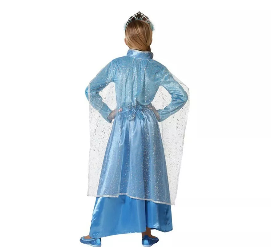 Disfraz de Princesa con capa azul para niña