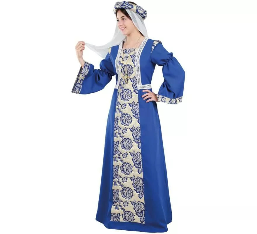 Translation missing: de.Disfraz de Princesa Medieval Azul para mujer