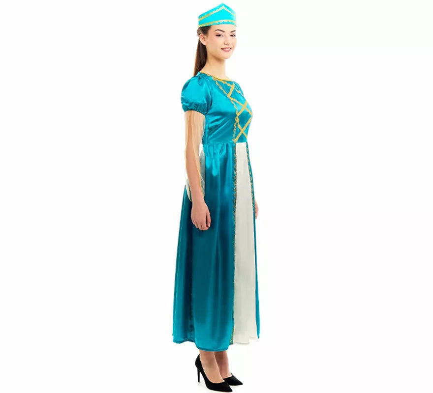 Disfraz de Princesa Medieval azul para mujer
