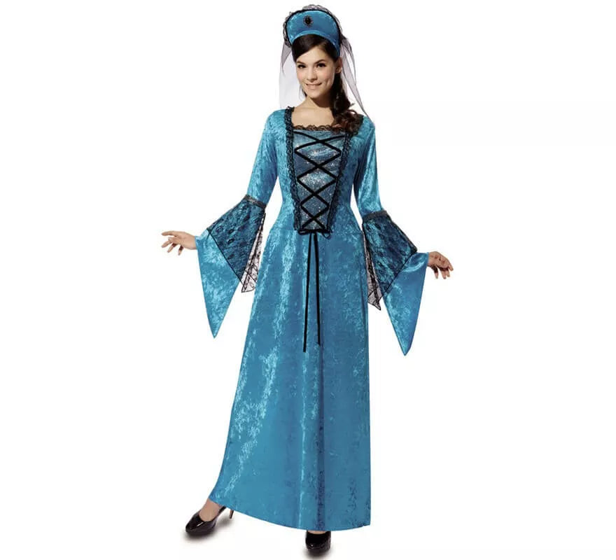 Translation missing: de.Disfraz de Princesa medieval azul para mujer