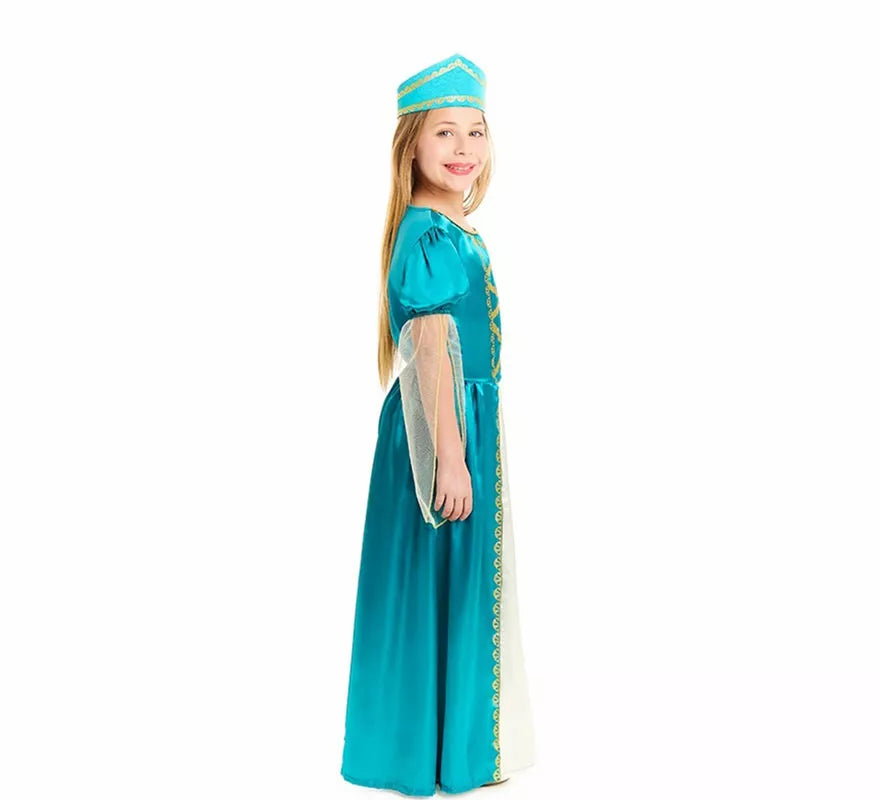 Translation missing: de.Disfraz de Princesa Medieval azul para niña