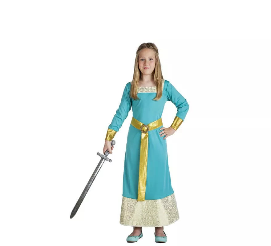 Translation missing: de.Disfraz de Princesa Medieval azul para niña