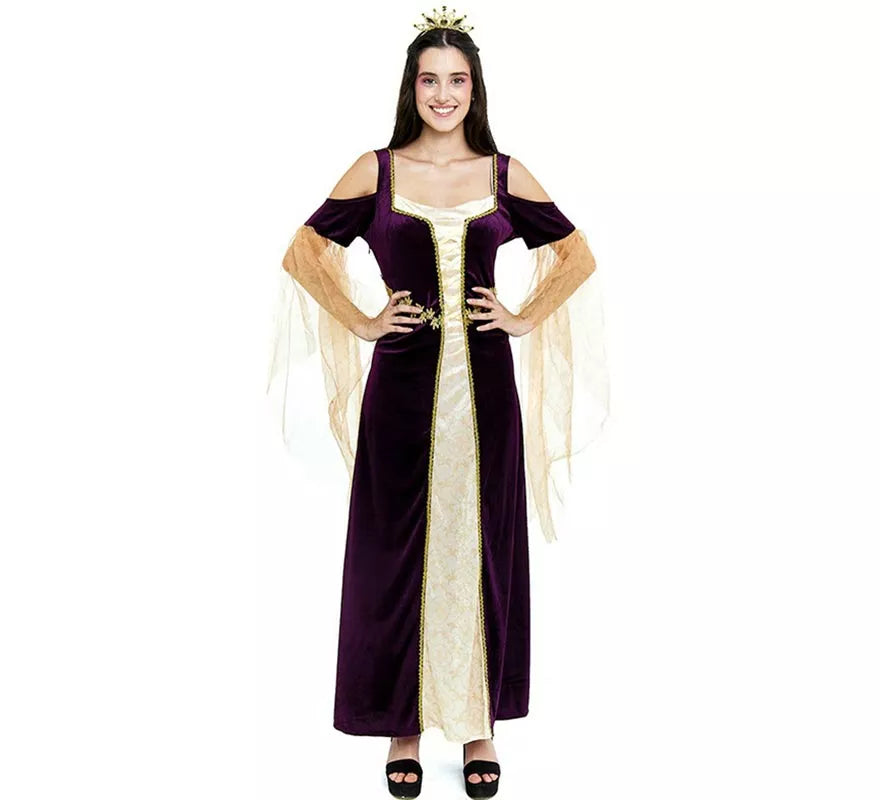 Translation missing: de.Disfraz de Princesa Medieval púrpura mangas largas para mujer
