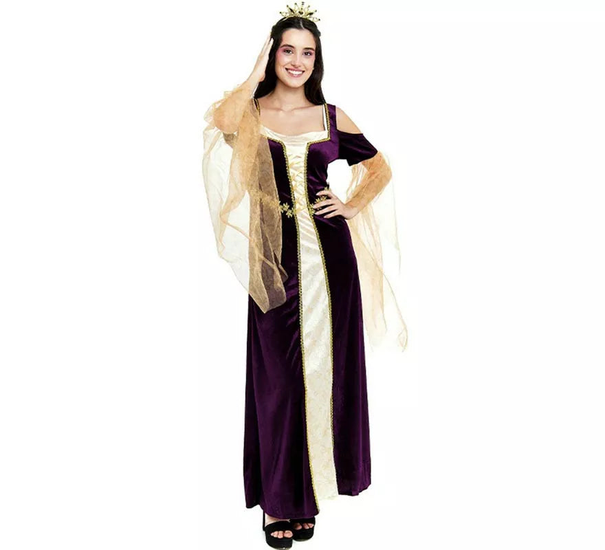 Translation missing: de.Disfraz de Princesa Medieval púrpura mangas largas para mujer