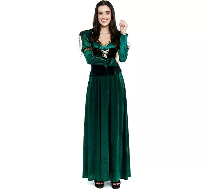 Translation missing: de.Disfraz de Princesa Medieval verde oscuro para mujer