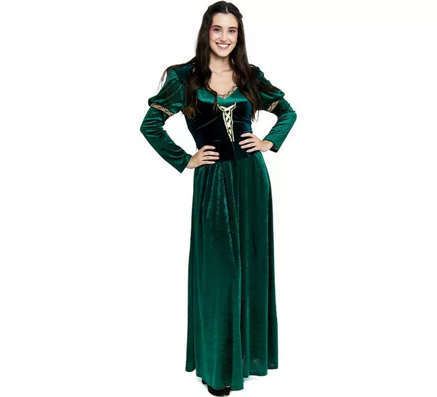 Translation missing: de.Disfraz de Princesa Medieval verde oscuro para mujer