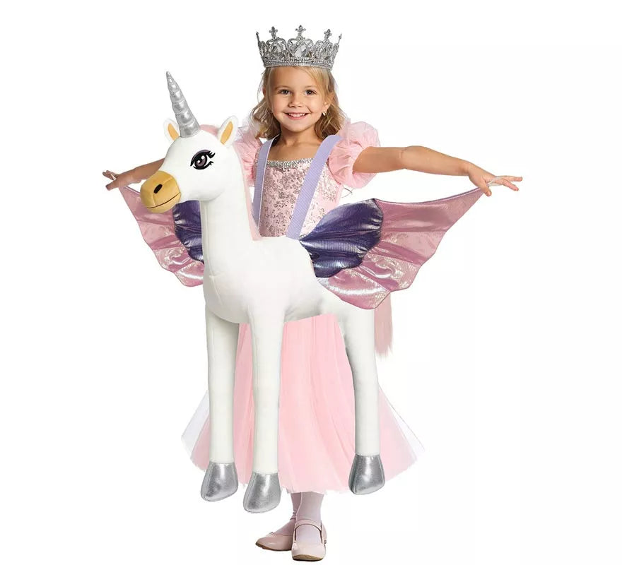 Translation missing: de.Disfraz de Princesa montando Unicornio para niña