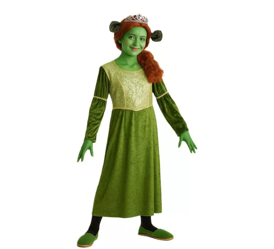 Translation missing: de.Disfraz de Princesa Ogra Verde para niña