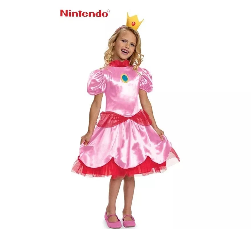 Translation missing: de.Disfraz de Princesa Peach de Super Mario Nintendo para niña