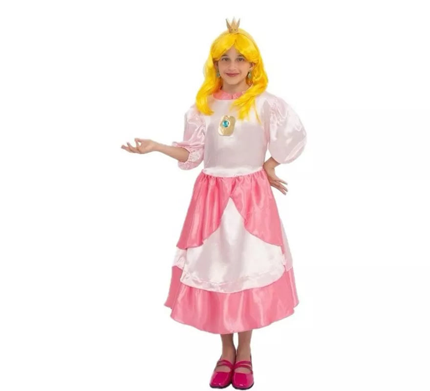 Translation missing: de.Disfraz de Princesa rosa con broche para niña