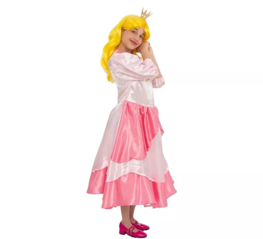 Translation missing: de.Disfraz de Princesa rosa con broche para niña