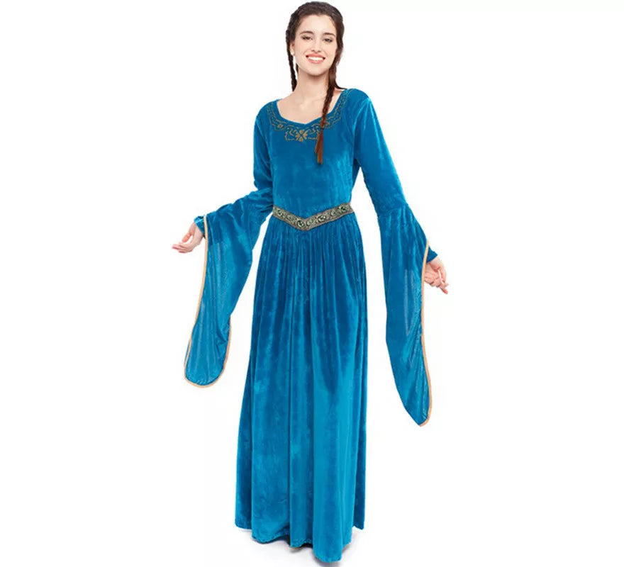 Translation missing: de.Disfraz de Princesa Vikinga o Medieval Azul para mujer