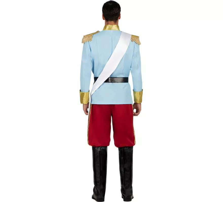 Translation missing: de.Disfraz de Príncipe azul celeste de cuento para hombre