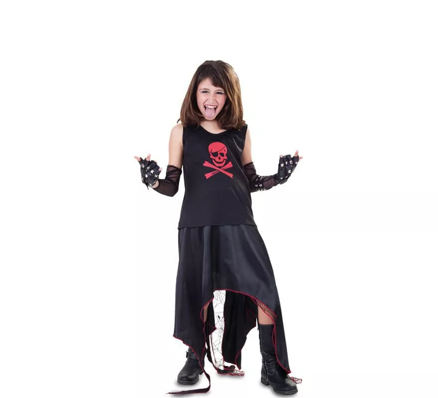 Translation missing: de.Disfraz de Punk con calavera para niña