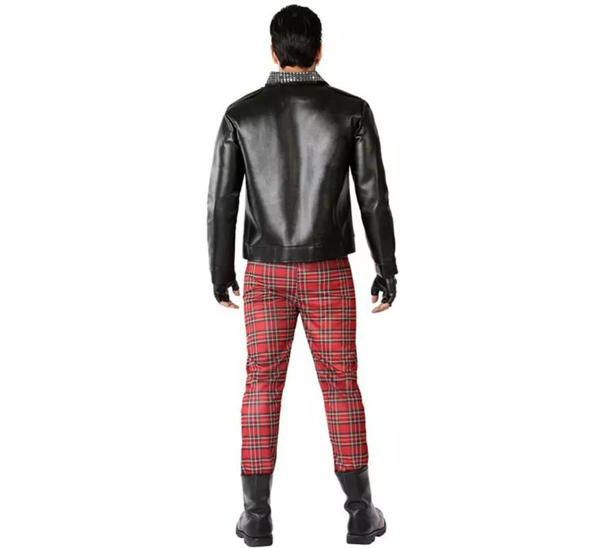Translation missing: de.Disfraz de Punky Rojo y Negro para hombre