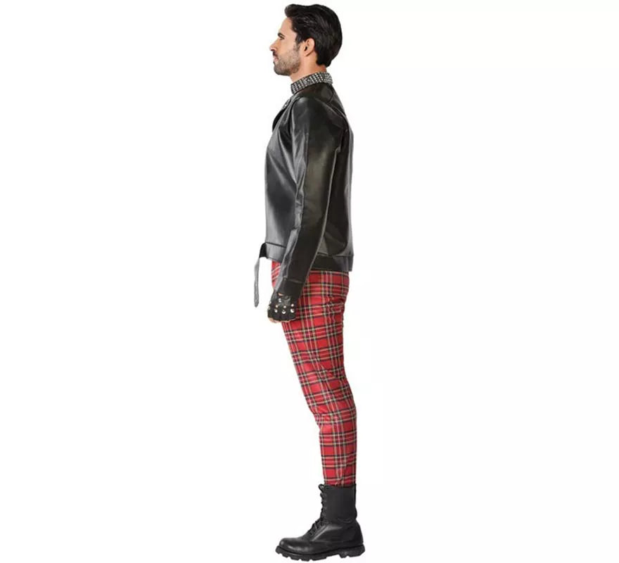 Translation missing: de.Disfraz de Punky Rojo y Negro para hombre