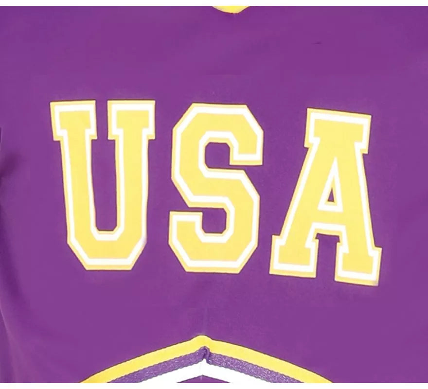 Translation missing: de.Disfraz de Quarterback USA morado y amarillo para hombre