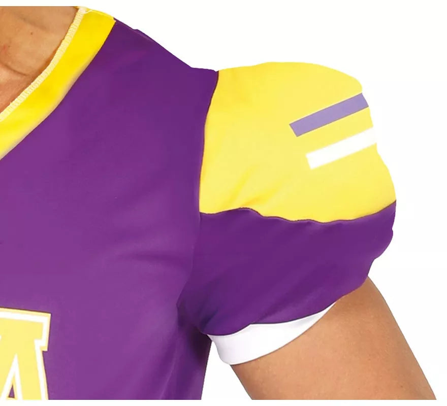 Translation missing: de.Disfraz de Quarterback USA morado y amarillo para hombre