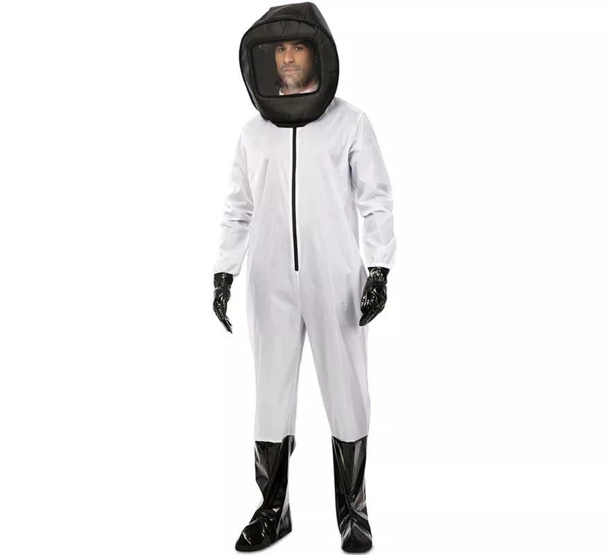 Disfraz de Químico en traje blanco y negro para hombre