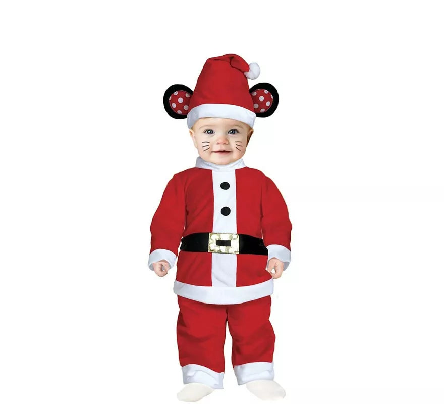 Translation missing: de.Disfraz de Ratoncito Papá Noel con cinturón para bebé