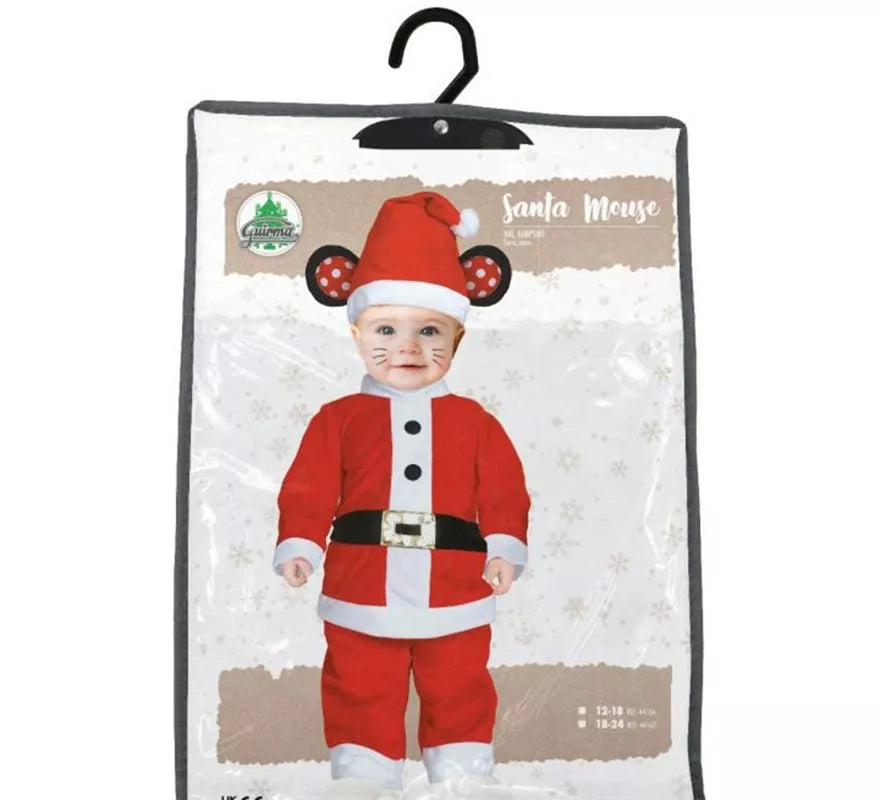 Translation missing: de.Disfraz de Ratoncito Papá Noel con cinturón para bebé
