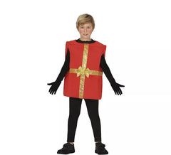 Rotes Geschenkkostüm mit goldenem Band für Kinder