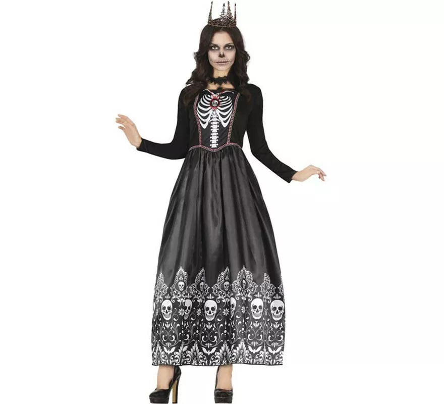 Translation missing: de.Disfraz de Reina Calavera Catrina negro para mujer