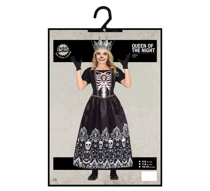 Translation missing: de.Disfraz de Reina Calavera Oscura para niña