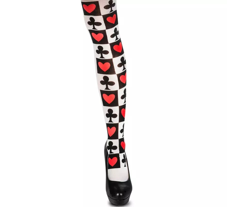 Translation missing: de.Disfraz de Reina de Corazones con medias para mujer