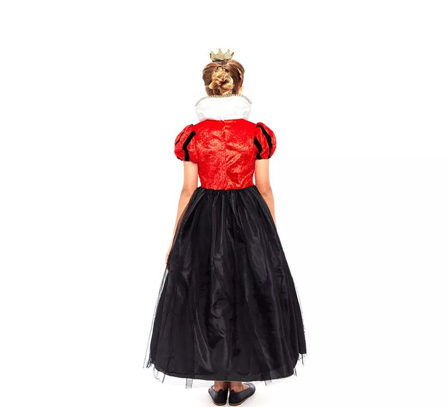 Translation missing: de.Disfraz de Reina de Corazones Rojo y Negro para niña