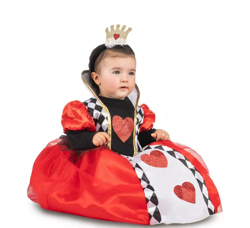 Translation missing: de.Disfraz de Reina de Corazones rojos con diadema para bebé y niña