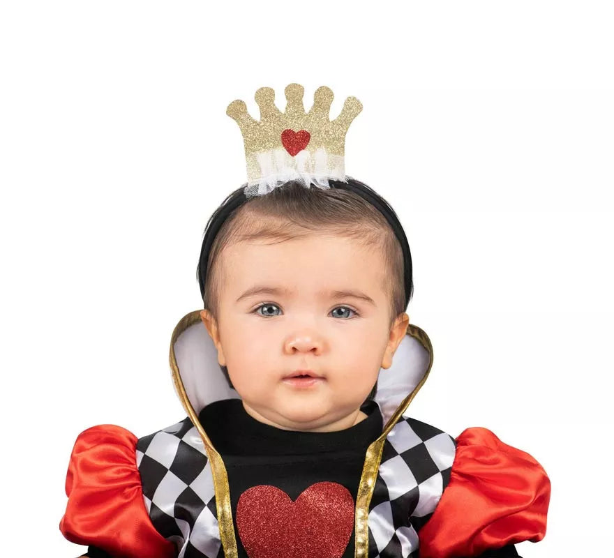 Translation missing: de.Disfraz de Reina de Corazones rojos con diadema para bebé y niña