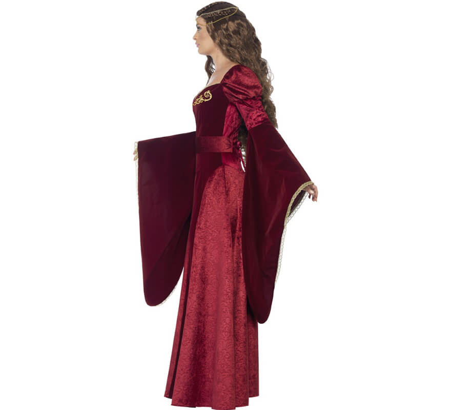Disfraz de Reina Medieval Burdeos para mujer