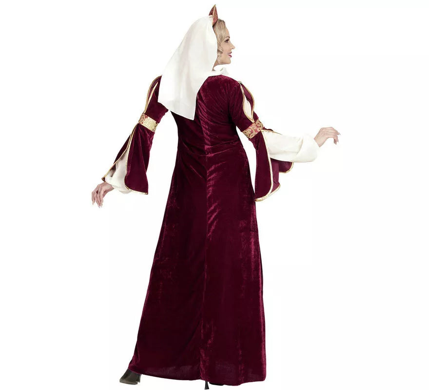 Translation missing: de.Disfraz de Reina Medieval Burdeos para mujer